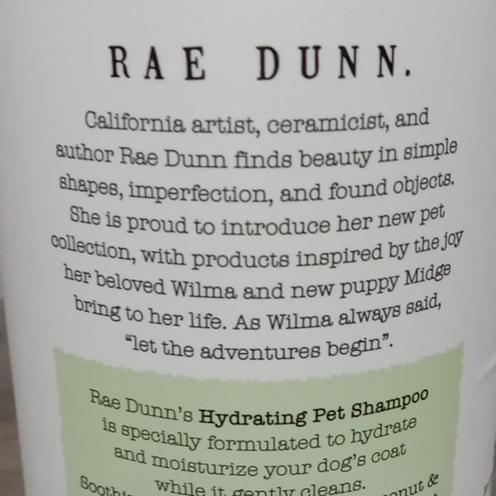 Rae Dunn Pamper Cucumber Aloe Pet Shampoo - Green and White New Sealed